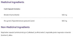 Betaine HCI with 100 mg Fenugreek