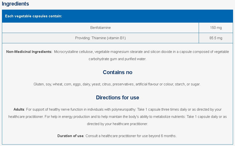 Benfotiamine SAP