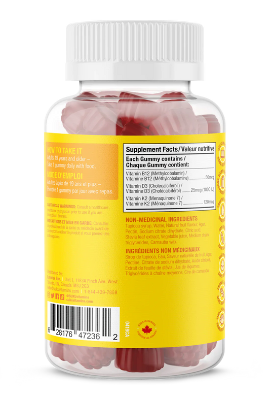 Vitamine D3+K2+B12