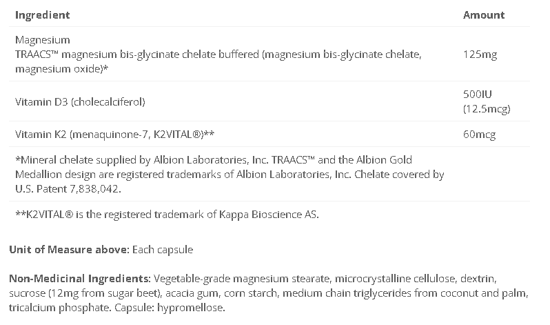 K2 D3 Matrix + Magnesium Bis-Glycinate (Osteo Matrix)