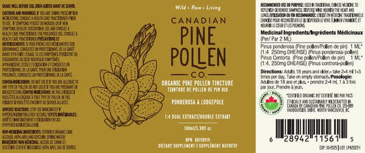 Teinture de pollen de pin bio - double extrait